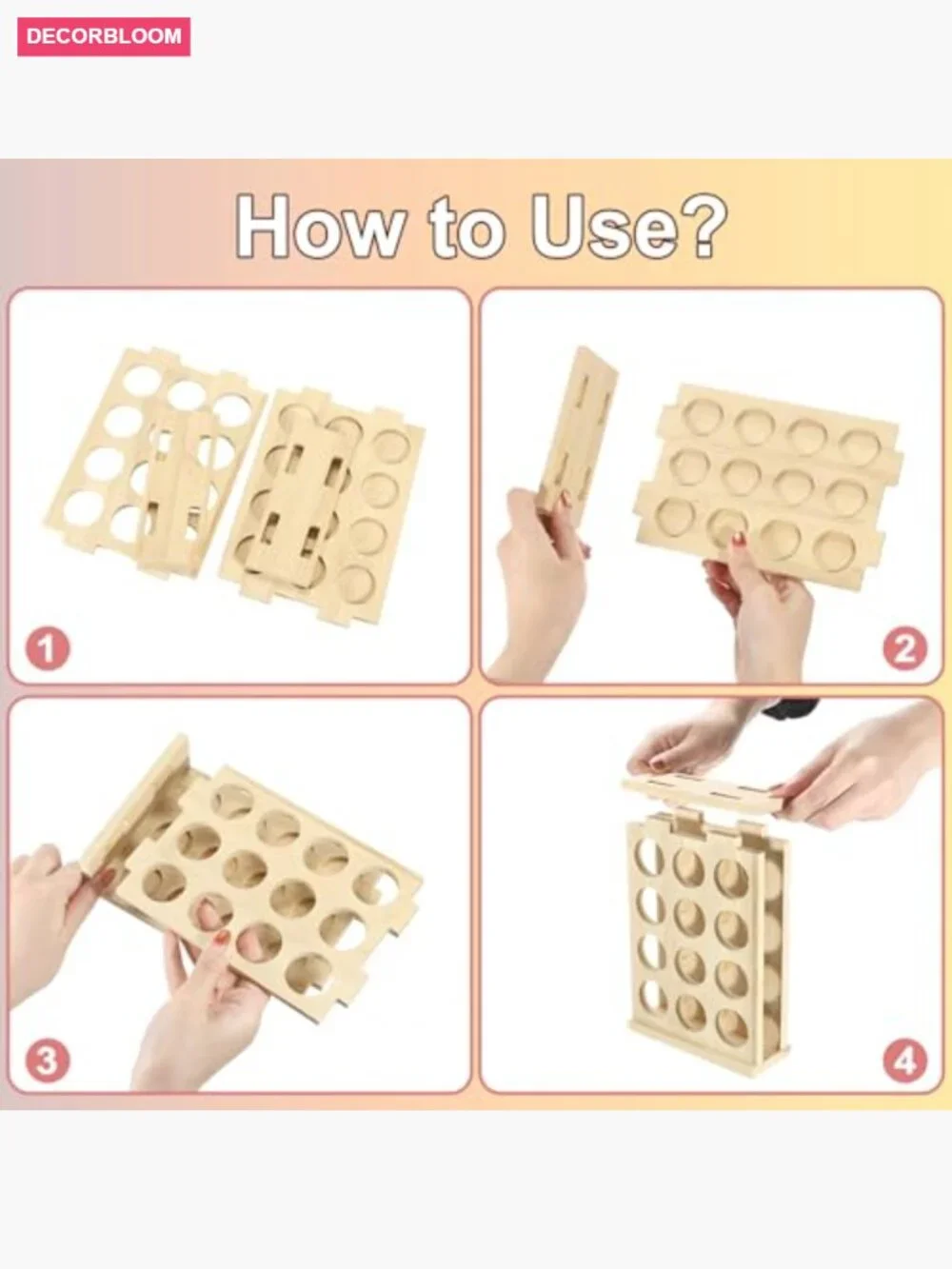 Bamboo Essential Oil Storage Rack 12 Slots Display Stand